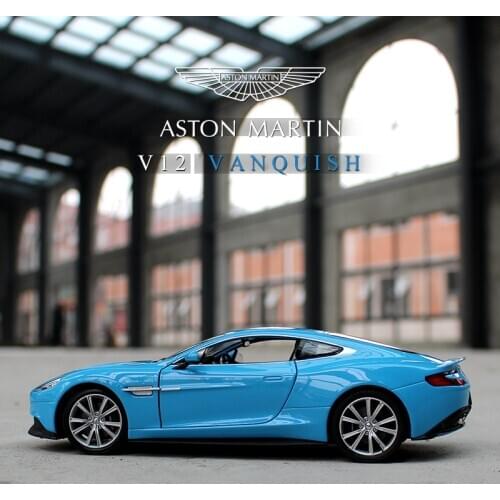 Welly1:24 Aston Martin VANQUISH blue alloy car model Diecasts & Toy Vehicles Collect gifts Non-remote control type transport toy