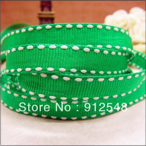 Green Color Wired Grosgrain Ribbon 3/8" Wide x 20 Yard for Gift Wrapping Wreath Bows Making