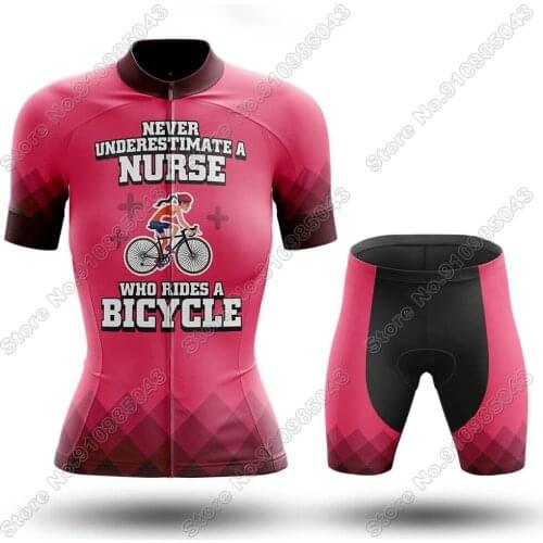 Cycling Nurse 2021 Women Cycling Clothing Jersey Set Summer Road Bike Shirts Suit Bicycle Bib Shorts MTB Maillot Ropa