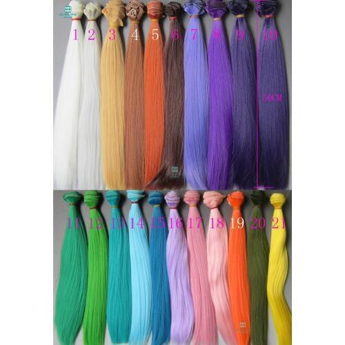 1pcs 30cm*100cm Doll accessories Straight hair for 1/3 1/4 1/6 BJD/SD doll wigs Brown Light Gold