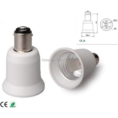 10pcs pendant lamp BA15D to E26 LED socket adapterchandelier wall lamp table lamp holder BA15D-E26 bulb base socket Converter