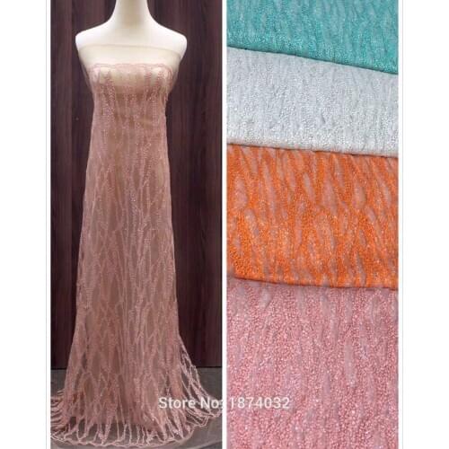 2018 wholesale price high quality african cord lace French renda Lace Fabric For Wedding Embroidery african beads lace fabric