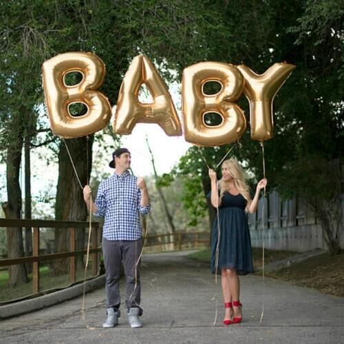 40inch baby birthday decoration party balloons rose gold/silver party happy baby shower boy/girl letter BABY balloon