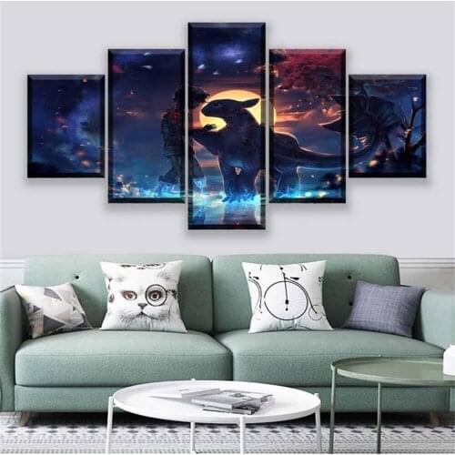 5 Piece Wall Art Canvas American Comics Picture Dragon & Dragon Trainer Posters And Prints Modern Living Room Deco Paintings