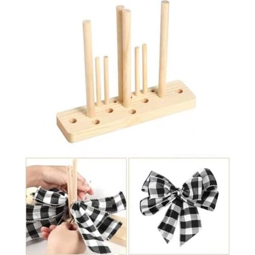 5 In 1 Multi-purpose Satin Bow Maker DIY Ribbon Bow Making Tool For Gifts Packing Decoration Wooden Bow Making Rack