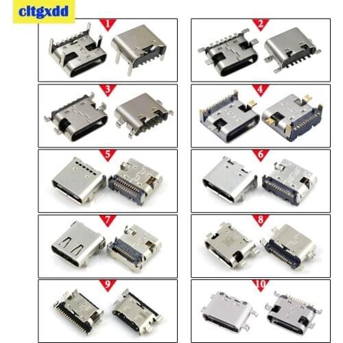 50-100pcs Type C Micro USB SMT Socket Connector USB 3.1 Type-C Female Placement SMD DIP For PCB Design DIY Charging Jack Port