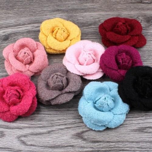 50 Pcs/Lot,New 9colors Newborn Wool Felt Rose Flower For Girls Apparel/Hair Accessories Handmade Fabric Flowers For Headbands