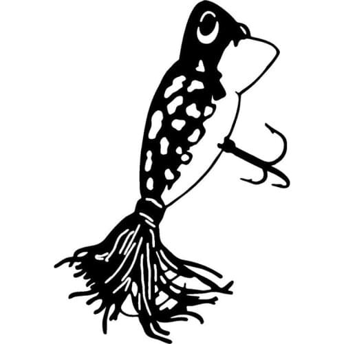 8.6*12.7CM LURE Fishing Lure Car Sticker Vinyl Decal Car Styling Black Silver C2-0596