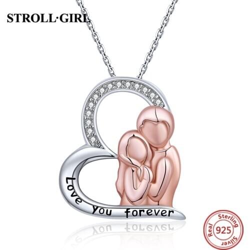 925 Sterling Silver Heart Married Couple Pendant Chain Husband hugged Wife Necklace for Women Anniversary Jewelry Valentine Gift