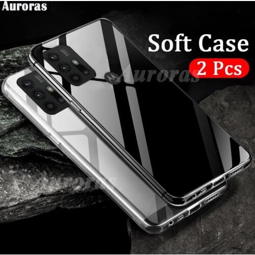 Auroras 2 pcs Clear Water Soft Case For Motorola G30 Case Transparent Phone Cover For Moto G10 Clear Case G20