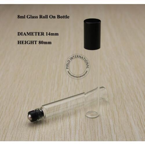 Free Shipping-20pcs x 8ml Roll On Roller Bottles For Essential Oils Roll-on Refillable Perfume Glassware Deodorant Containers