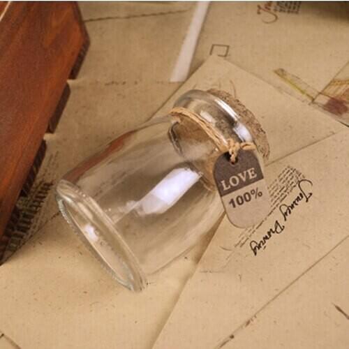 Lead Free Small Lucky Star Glass Bottle Cork Pudding Gift Bottle Wish Bottle Yogurt Milk Pudding Bottle Glass Party Supplies