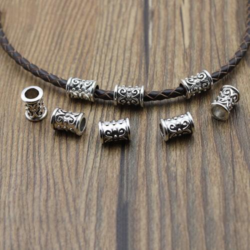 20pcs/lot 7x10mm Metal Tube Spacer Beads Antique Silver Plated Loose Beads for Jewelry Making Bracelet DIY Handmade Craft Z1231