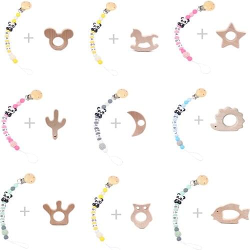 New Personalise Name Baby Silicone Pacifier Clip Chain Dummy Holder Nipples Infant Newborn Safe Beech Chew Animal Teether Acceso