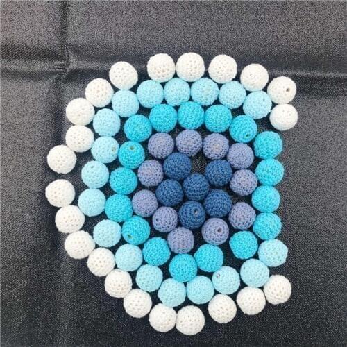 20mm Baby Nursing Accessories10pc Crochet Beads Chewable Beads DIY Teething Jewelry Crib Sensory Toy Baby Teether Best Gifts