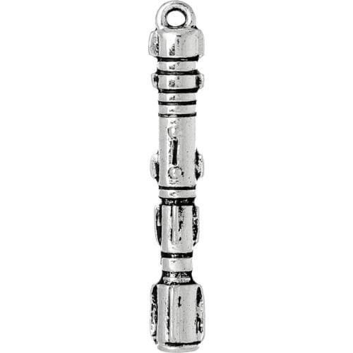 DoreenBeads Charm Pendants Sonic Screwdriver Silver color 3.9cm x 6.0mm, 30 PCs