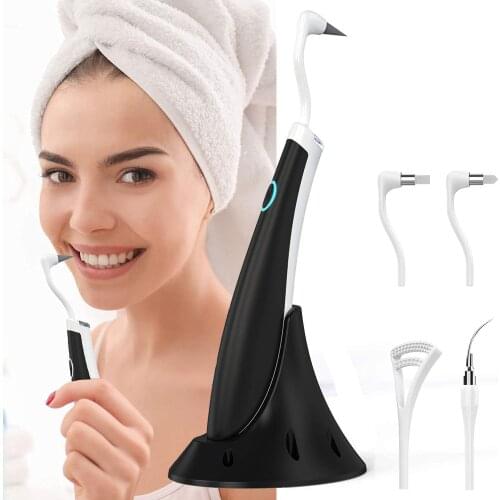 Electric Tooth Polisher 5in1 Professional Teeth Cleaning Kit 5 Adjustable Modes LED Light Dental Calculus Remover for Kids adult