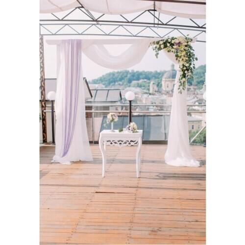 Wedding Backdrop Purple and White Curtain with Flowers Background Celebration Newborn Party Photo Booth Studio Decor