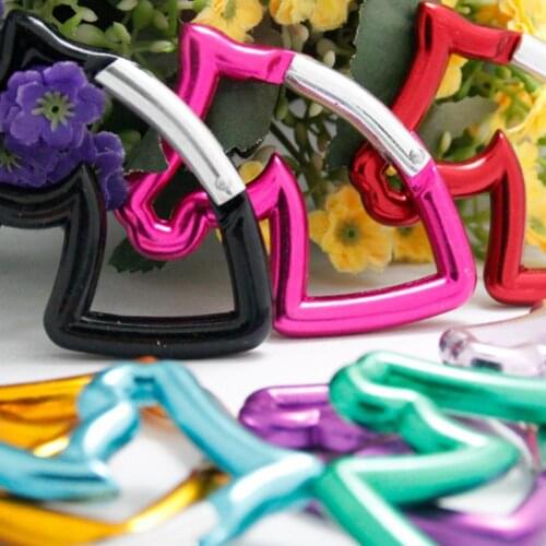 1 Pcs Aluminum Carabiner Outdoor Tactical Buckle Luggage Horse Head Shaped Key Chain Clothing Luggage Climbing Accessories