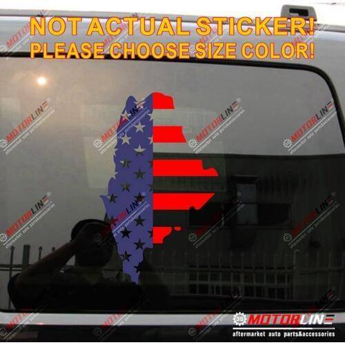 Maine State Map US Flag Decal Sticker Car Vinyl pick size die cut no background
