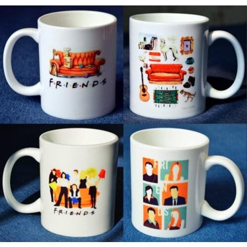 TV Series Friends Cartoon Mugs Ceramic Collectible Coffee Milk Tea Mug White Comic Lovers Cups Christmas Birthday Gift 300ML