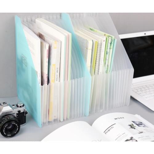 Creative Desktop File Organizer Box Transparent PP Plastic File Holder Tray Desk Vertical Expanding File Folder