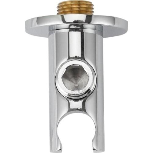 Solid Brass Wall Mount Handheld Shower Bracket Holder with Water Supply Elbow Shower Outlet Matte Silver