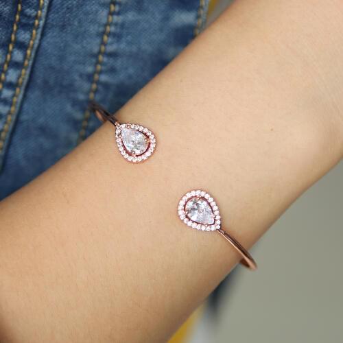 Fashion Women Bracelet silver plated gold color Elegant Jewelry Fashion BLING CZ Bracelets Bangles Christmas Gifts For Women