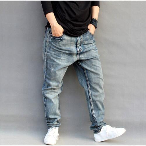 Jeans Men Mens Denim Harem Pants Loose Hip-Hop Pants Large Size Skateboard Pants Mens Tapered Pants Size S-4XL