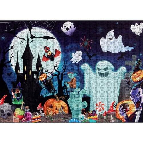 Halloween Castle Puzzle Set Early Educational Brain Training Holiday Toys for Children Adult Beautiful good quality