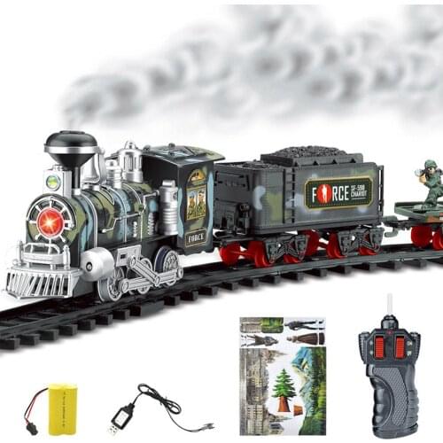 Newest Electric Dynamic Steam RC Track Train Set Simulation Model Toy For Children Rechargeable Children Remote Control Toy