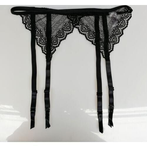 Sexy Garters Black Lace Classic Women Sexy Suspender Belts Metal Buckles Garter Belt for Stockings GA1148