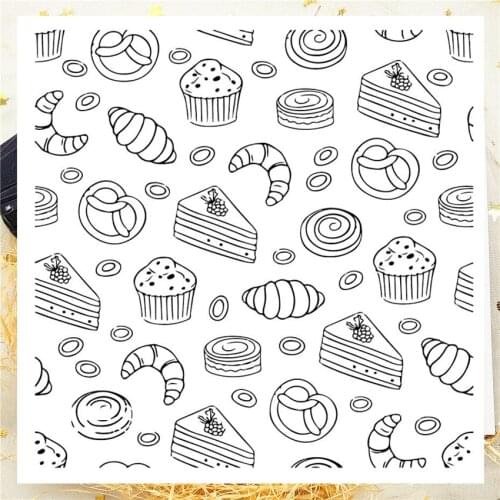 14*14CM The Dessert Transparent Clear Stamps / Silicone Seals Roller Stamp For DIY Scrapbooking Photo Album/Card Making