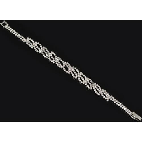 YFJEWE for women luxury Christmas gift bangle Fashion full rhinestone crystal sliver plated bracelets #B120