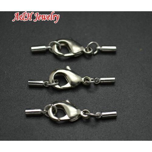 50pcs DIY Findings Lobster Clasp For Necklace and Bracelets Making Materials Fit For 1.5mm Cords