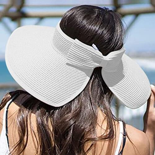 2021 Summer Empty Top Beach Hat Womens Fashion Conciseness Wide Rollable Drafting Hat Outdoor Sun Hat шапка Casquette femme
