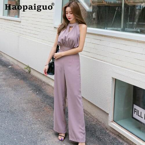 Sexy Jumpsuit Women Off-Shoulder Playsuit Club Wear Wide Leg Jumpsuit Corset Bodysuit Rompers 2019 Summer Pink Jumpsuit Larges