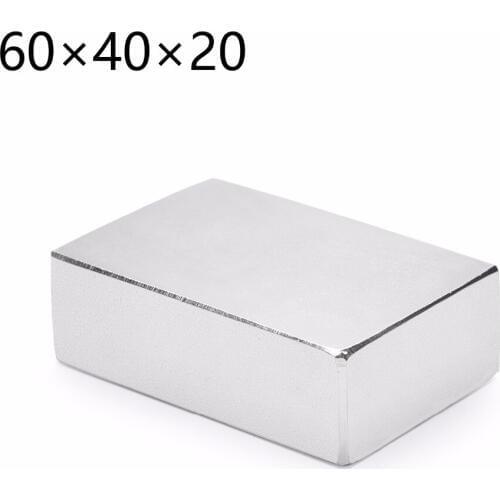 4pcs 60x40x20mm Super strong neo neodymium magnet 60x40x20, NdFeB magnet 60*40*20, 60mm x 40mm x 20mm magnets 60mmx40mmx20mm
