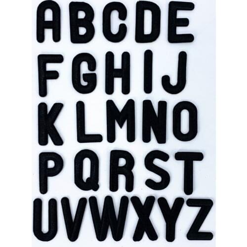 10 pcs 5cm height Black Alphabet Embroidered patches iron on fashion Motif Applique hat bag shoe name decor embroidery accessory