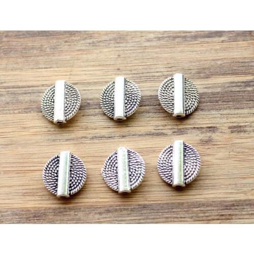 10PCS/lot antique silver flat bead alloy charm bead fit jewelry making 15*15mm