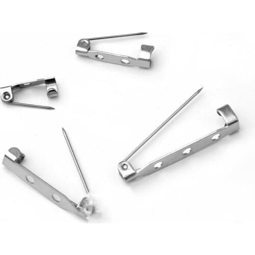 BASEHOME 20pcs 14/17/19/25/32mm Length Stainless Steel Safety Pins Brooch Settings Wedding Brooch Needles DIY Jewelry Findings