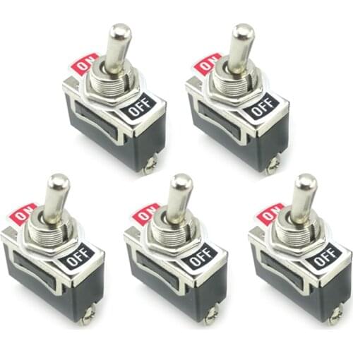 5PCS 10A 125V 6A 250V ON/OFF Heavy Duty Toggle Flick Switch Car Dash Light Metal SPST Switch High Quality And Practical
