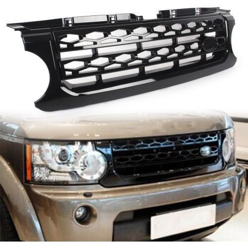 ABS Car Racing Grill Front Mesh Grille For Land Rover Discovery 4 LR4 2010 2011 2012 2013 L319 Glossy Black Moulding Styling