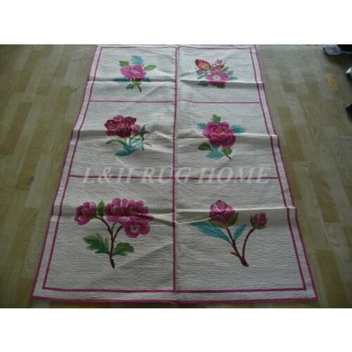 Free Shipping 4'x6' Needlepoint Rugs, Handmade carpet 100% New Zealand Wool