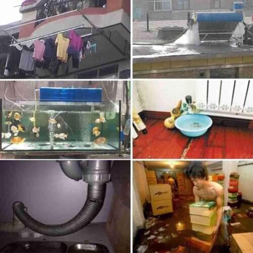 Household Alarm With Independent Water Leakage Sensor System Detection Safety Decibels Level Alarm Water Warning Flood High S2G4