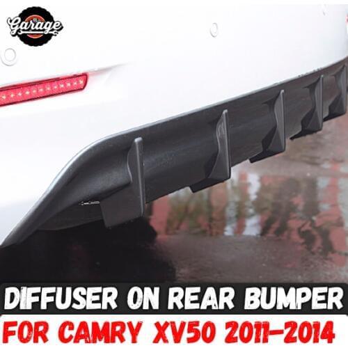 Diffuser of rear bumper case for Toyota Camry XV50 2011-2014 ABS plastic skirt pad body kit accessories car tuning styling