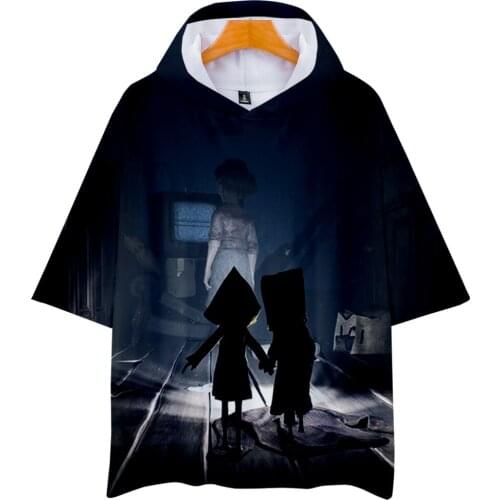 Horror Adventure Game Little Nightmares 3D T-shirt Women Men Hooded T-shirts Short Sleeve Oversized Streetwear Summer Clothes