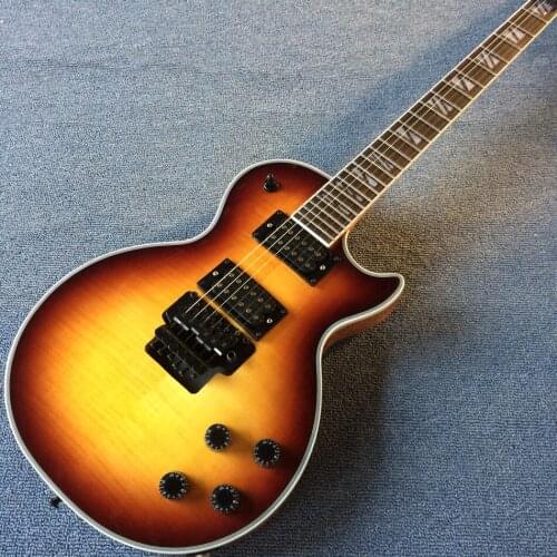 Rosewood fingerboard electric guitar, Black hardware, Double tremolo bridge electric guitar, Free shipping