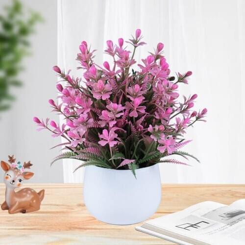 Simulation Fake Hybrid Flower Artificial Potted Flower Plant Bonsai Decorative Ornament for Home Wedding Decoration