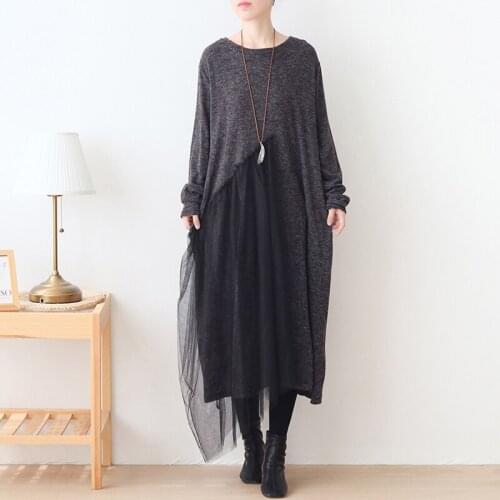Johnature Fashionable Knitted Dresses